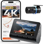 70mai A800SE Dash Cam auto eesmine tagumine 4K HDR 2160P + 1080P, kahekordne autokaamera 3-tolline IPS, F1.55 ava &ouml;&ouml;n&auml;gemine, 210 sekundit puhvri h&auml;daolukorra eelsalvestus, parkimise j&auml;lgimine (ei sisalda Micro