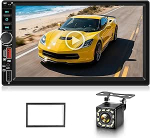 2 DIN autoraadio 7-tollise puuteekraaniga, Bluetooth autoraadio koos Mirror Link, FM, Hands-Free funktsioon, USB-C/USB-A sisend, AUX, EQ, roolijuhtimine + tagurduskaamera