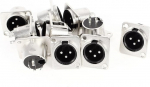 Sourcingmap&reg; 10 x XLR Male Chassis Panel Mount Socket 3 Pin Audio Studio Connector 3 Pin Audio Studio Connector