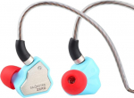 LINSOUL 7Hz Salnotes Zero HiFi 10 mm d&uuml;naamilise juhiga k&otilde;rvaklapid IEM metallist komposiitmembraaniga, roostevabast terasest esiplaat, eemaldatav 2-pin OFC kaabel (sinine, ilma mikrofonita, 3,5 mm)