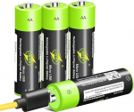 AA aku [4 tk], laetavad mikro USB Double A liitium patareid 1,5 V / 1250 mAh, 1,5 h kiirlaadimine, mitte NI-MH/NI-CD/aluseline patareid, keskkonnas&otilde;bralik / 3000 ts&uuml;klit.