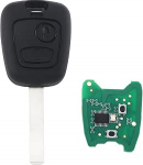 433MHz 2 nupuga kesklukustuse kaugjuhtimispult koos kiibi ja VA2 teraga C2 (03/10/2003-2006) / C3 Pluriel (03/10/2003-2006) / Peugeot 307 jaoks.