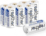 Rapthor 3,7 V aku 8 Pack, 750 mAh laetavad akud, mis &uuml;hilduvad Arlo traadita turvakaamerate VMC3030 VMK3200 VMS3330 3530, Torch Polaroid mikrofoni asendus 123 patareid