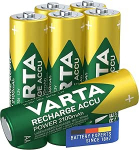 Varta laetav aku Power, eellaetud AA Mignon Ni-Mh aku (6 tk), 2100 mAh, laetav ilma m&auml;luefektita, kasutusvalmis