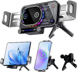 Mobiiltelefoni hoidja auto Galaxy Z Fold / Flip laadimisfunktsiooniga 15 W Dual Coils QC 3.0 kiire traadita laadija auto, 90 &deg; automaatne p&ouml;&ouml;rlev auto mount traadita auto laadijad