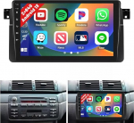 2+64GB Android autoraadio BMW E46 1999-2005 koos Carplay Android autoga, 9-tolline puuteekraaniga raadio tugi GPS Navi BT FM EQ WiFi USB tagurduskaamera