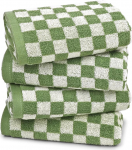 Jacquotha rohelised r&auml;tikud vannituppa, 4 komplekt, armas ruuduline r&auml;tik k&ouml;&ouml;ki, j&otilde;ulukaunistus, kerged vannir&auml;tikud vanni, n&auml;o, keha jaoks