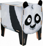 Werkhaus VB 9308 Stool Panda Black / White Approx. 43 x 46 x 28.5 cm Wooden Stool Toy Chest
