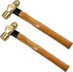 WEDO 2-osaline kuulvasarate komplekt 225g + 340g (1/2lb + 3/4lb) Messingist kuulvasarate komplekt puidust k&auml;epidemega Drop Forged korrosioonikindel DIN standardiga