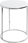HAKU M&ouml;bel Side Table Chrome White MDF Metal Dimensions Height 50 cm x Diameter 40 cm Style: Modern