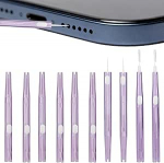 Reinigungsb&uuml;rsten f&uuml;r Handy-Ladeanschluss, doppelseitige B&uuml;rste und Haken f&uuml;r effektive Staubentfernung, Reinigungs-Set, Reinigungsb&uuml;rste f&uuml;r Handys, USB-C-Kopfh&ouml;rer, Lautsprecher, Violett, 10 St&uuml;ck