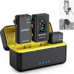 NEEWER CM28 Max traadita Lavalier mikrofonis&uuml;steem koos laadimiskohvriga 48KHz/24Bit Lossless Float Recording m&uuml;rav&auml;hendus 8GB m&auml;lu 25Hrs aku 300m ulatus iPhone iPad Android kaamera PC-le