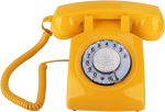 ASHATA Retro Telefon, Rotary Dial Vintage Telefon, juhtmega analoog telefon, klassikaline kodutelefon, lauatelefon koos p&ouml;&ouml;rleva numbriga magamistoas/kontoris (kollane)