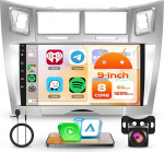 8 s&uuml;damikud 6+128G Android autoraadio Toyota Yaris/Vizi 2005-2011 9-tolline puuteekraaniga raadio koos traadita Carplay Android auto peeglilink Bluetooth FM/RDS/EQ/DSP WiFi GPS navigatsioon tagurduskaameraga