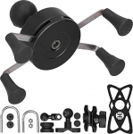 aqxreight mobiiltelefoni hoidja, mobiiltelefoni hoidja X-Grip k&auml;epideme muutmine universaalne koos 13 tarvikuga iOS 7/8/SE/X/Xs/Xr (B (must))