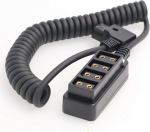 SZRMCC D-Tap Male to 4-Port D-Tap Female Hub Splitter Spiraalkaabel ARRI RED kaameratele Monitor Performance (Spiraalkaabel)