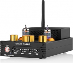 Douk Audio X1 Tube Amplifier, HiFi Bluetooth 5.0 v&otilde;imendi, GE5654 Valve Stereo Audio Amplifier, MM Phono Amplifier, 160Wx2 TDA7498E Chip, Treble & Bass Control Knob