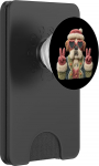 Lustiger Weihnachtsmann-Hund im Retro-Stil mit Sonnenbrille PopSockets PopWallet f&uuml;r MagSafe