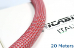 Ricable Custom RG20 - punane/halli - 16-22 mm PET laiendatav punutud kaabli muhviga