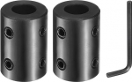 sourcing map 2 Pieces Shaft Coupler 1/2" Bore 1" OD 1.5" Length Black Oxidized Steel Rigid Coupling with Hex Wrench for 3D Printer Motorcycle (4 Bolts