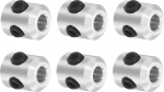 sourcing map 6 Pcs Screw Neck Set 3mm Bore Aluminum Alloy Shaft Collars 7mm OD 8mm Width Axle Boot for Linear Rod Shaft Guide