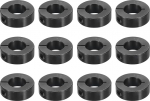 sourcing map 12 St&uuml;ck einteilige Klemmmanschette, 1,9 cm Bohrung, einteiliger Klemmkragen, 3,8 cm Au&szlig;endurchmesser, 1,27 cm Dicke, schwarzes Oxidstahl-Set, Schraubverschluss-Kragenklemme