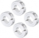 sourcing map 4 x Double Split Clamps for 5/8" Shank, Two Piece Tension Collar, 1.5" OD, 7/16" Thickness, Aluminum Alloy, Split Collar Clamp