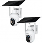 Xega 4G LTE v&auml;livalvekaamera SIM-kaardiga, 2K PTZ traadita kaamera j&auml;lgimine v&auml;ljas aku p&auml;ikesepaneeliga, v&auml;rviline/IR Nightsic, PIR isiku tuvastamine, 2-Way Audio, IP66, kaks pakki (ilma WiFi)