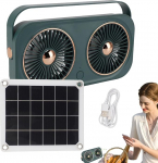 zwxqe Dog House Fan, Solar Greenhouse Fan, Battery-Powered Weatherproof Blower, Energy-Efficient Portable Cooling Fan for Shed, Attic, Barn, and Basement, 8.66 x 4.33 x 1.41 inches