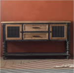 FOMWWVYS Console Table Solid Wood Entrance Table Vintage Side Table with Storage Cabinet Hallway Table