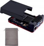 Argon NEO 5 BRED korpus Raspberry Pi 5 integreeritud ventilaatoriga, Argon NEO 5 must punane alumiiniumist korpus Raspberry Pi 5 4GB/8GB/16GB jaoks.