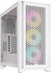 Corsair iCUE 4000D RGB Airflow Mid-Tower korpus, True White, 3 &times; AF120 RGB Elite ventilaatorit, iCUE Lighting Node Pro valgustuse juhtimine, k&otilde;rge &otilde;huvooluga konstruktsioon, valge v&auml;rvi