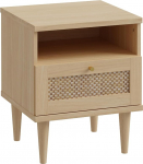 FORTE Calasetta &ouml;&ouml;kapp 40 50, Boho stiilis Viini paju, &ouml;&ouml;kapp, puukomposiit, Elegancia tammepuidust dekoratsioon / tehnorattan, 45 cm lai x 54,5 cm k&otilde;rge x 41 cm s&uuml;gavus