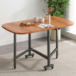 Klappbarer Esstisch mit 6 R&auml;dern, PVC-Platte, Halterung aus Kohlenstoffstahl, hohe Tragkraft, ideal f&uuml;r Esszimmer und Wohnzimmer (Farboptionen verf&uuml;gbar) Um nach Gl&uuml;ck zu streben