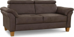 Cavadore Ammerland 3-kohaline diivan maakodu stiilis vedrustusega + reguleeritavad peatuged 186 x 84 x 93 cm Suede Look Brown