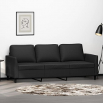 Gecheer 3-kohaline diivan Diivan K&uuml;lalisdiivan Diivanvoodi Diivanvoodi Diivanvoodi elutuppa / koju / kontorisse Must 180 cm kunstnahast