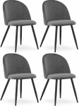 &Scaron;ikk ja mugav sametist tool, elegantsed metalljalad, ergonoomiline seljatugi suurep&auml;rase mugavuse tagamiseks, mitmek&uuml;lgne (tumehall, 4 tk)