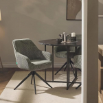 DUBI M&ouml;bel Mika-Kian s&ouml;&ouml;gitoa toolid, 2 tooli, 360&deg; p&ouml;&ouml;ratav taskujuga, k&otilde;rge istumisala, maksimaalne istumisala, maksimaalne koormus 150 kg, n&ouml;&ouml;rkangas, roheline, vastupidav metallist ristraam, ajatu disain.