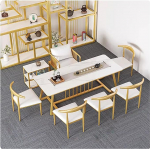 Modernes Tee-Servierm&ouml;bel for kommerzielle B&uuml;ros, integreeritud Teetisch- und Stuhlset mit integriertem Teetablett, einfache Montage(A,200CM)