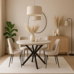 ENDO &Uuml;mmargune pikendatav metallist jalgadega laud, l&auml;bim&otilde;&otilde;duvariandid: 90 kuni 220 cm (Cashmere/Must, 90/140 cm)