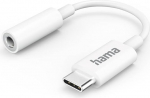 Hama USB C 3,5 mm pistikupesa k&otilde;rvaklappide adapter (audioadapter, AUX adapter, USB-C k&otilde;rvaklapipesa, pistikupesa, Samsung, Huawei, iPad) valge