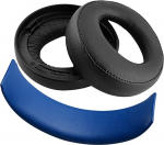 Geekria k&otilde;rvapadjad + peapael &uuml;hilduvad Sony PlayStation Gold Wireless/S4/PS3/PSV Gold traadita k&otilde;rvaklappidega k&otilde;rvapadjad ja peapaelapadjad/parandusosade komplekt (must/sinine)