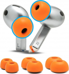 WC TipZ Galaxy - m&auml;luvahust k&otilde;rvaklapid, mis &uuml;hilduvad Samsung Galaxy Buds Pro 3 & Pro 4 Wicked Cushions'i k&otilde;rvaklappidega | Parem mugavus, parem tihendus ja kevadine aeg | oranž