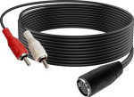 5 Pin DIN Female to 2 RCA Male Audiokaabel 5 Core RCA Adapter &uuml;henduskaabel 1.5m OFC Varjestatud CD m&auml;ngijad DVD Phonos VCR plaadim&auml;ngijale