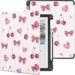 MoKo H&uuml;lle mit Stifthalter f&uuml;r den Neuen 11" Kindle Scribe (3. Generation -2025) & Kindle Scribe Colorsoft (1. Generation 2025), Leichtgewichtige Schutzh&uuml;lle mit Auto Schlaf/Wach, Kirschbogen