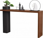 Konsoolilaud Slim Solid Wood Home Console Table koos Creative Flower Pot Made of Iron Diivan Side Table Fine Sanding of Corners for Entrance Area, Living Room, Hallway (Brown, 120 x 30 x 85 cm)