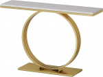 Konsolentisch Marmor, Long Console Table f&uuml;r Wohnzimmer oder Flur, Schmaler Sofa Tisch, Stilvolle Dekorative Konsole(Gold,39.3in/100cm)