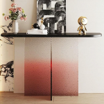 Schmaler Tisch, Regal Flur, Vielseitig Einsetzbar: Foyer, Eingangsbereich, Flur, Hinter dem Sofa, Wohnzimmer, Einfache Montage(Red,140x75x30cm/55x29x11in)