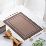 Tischset Rechteckig, 10er Set Gewebtes rechteckiges Muster Platzset & K&uuml;stenfahrer Modern, Tischset f&uuml;r K&uuml;chen Zuhause Esszimmertisch, Stil B-Braun, 30x45cm