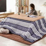 Kotatsu laud 5-osaline komplekt Multifunktsionaalne t&auml;ispuidust madal laud K&uuml;tte Kotatsu laud elutoas Soe kingitus perele, puit, 80 x 120 x 45 cm